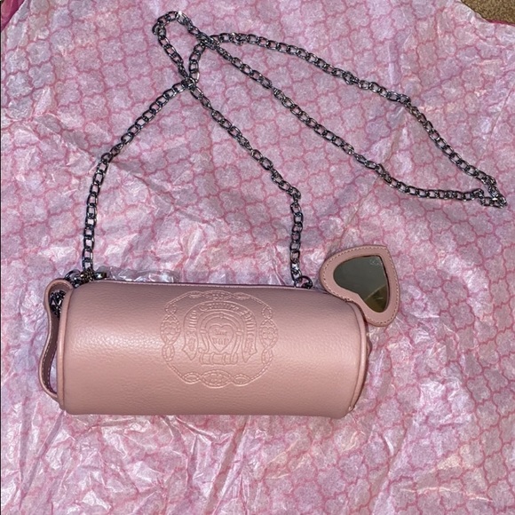 Juicy Couture BARBIE PINK BABY PINK LEATHER MINI BARREL BAG RARE PRINCESS Y2K - Picture 12 of 16